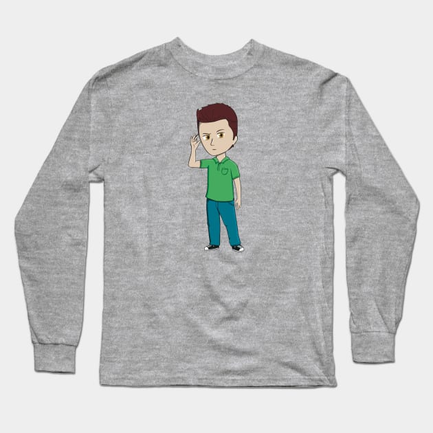 Chibi Shawn Spencer Long Sleeve T-Shirt by CraftyNinja